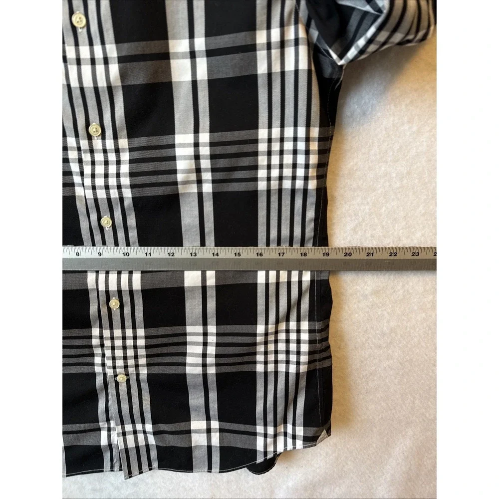 Banana‎ Republic Grant Fit Long Sleeve Plaid Button Up Shirt M Non Iron Classic
